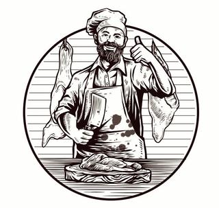 Интересный макет Плакат для мясной лавки макет для лазерной резки