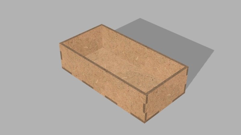 Макет Поддон с пальцевыми соединениями для лазерной резки в Fusion 360