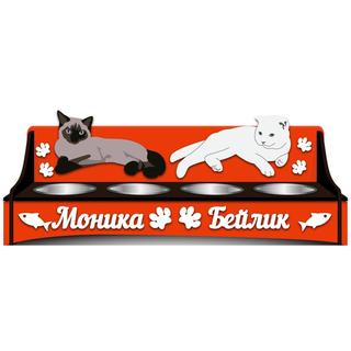 Интересный макет Подставка для мисок домашних животных на возвышении чертёж для лазерной резки