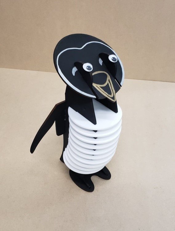 Макет Подставки для кружек в виде милых penguin для лазерной резки 3 мм