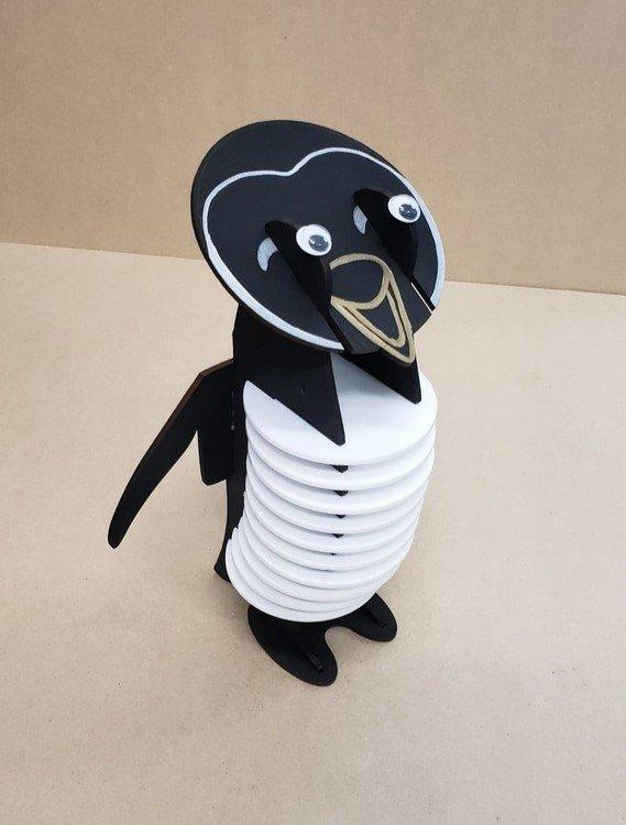 Макет Подставки для кружек в виде милых penguin для лазерной резки 3 мм