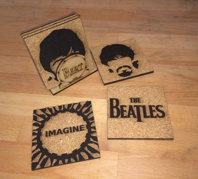 Макет Подставки под кружки с изображением The Beatles для лазерной резки макет для станка — изображение 2