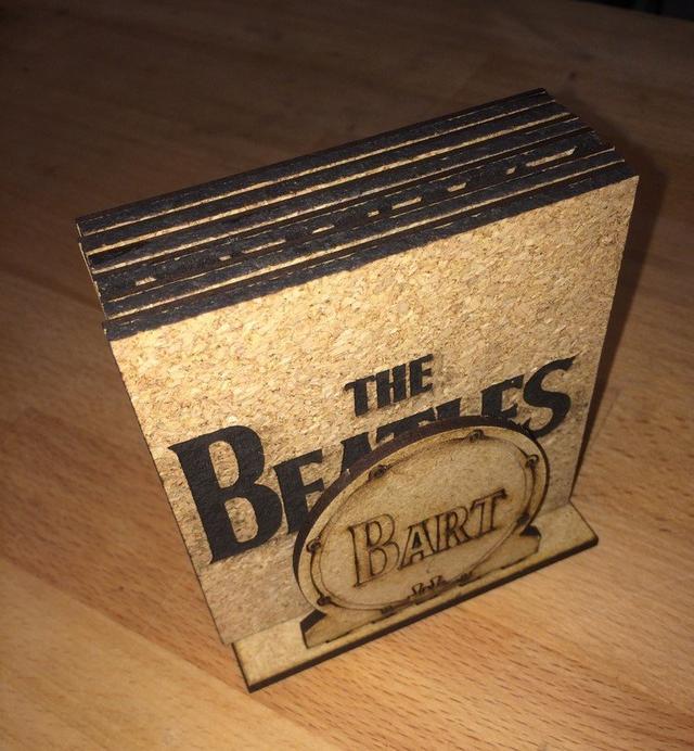 Макет Подставки под кружки с изображением The Beatles для лазерной резки макет для станка