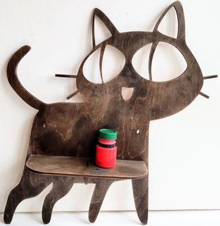 Интересный макет Полка в форме кота макет для лазерной резки