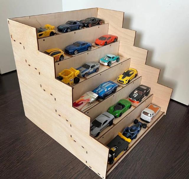 Макет Полка-хранилище для машинок Hot Wheels чертёж для лазерной резки — изображение 3