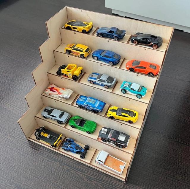 Макет Полка-хранилище для машинок Hot Wheels чертёж для лазерной резки — изображение 2