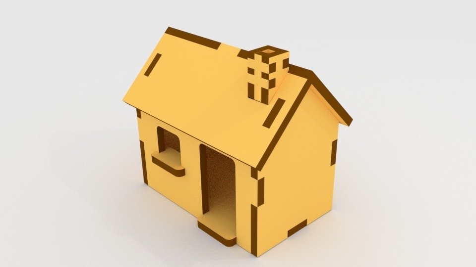 Макет Простой 3D-макет дома для лазерной резки в формате SVG