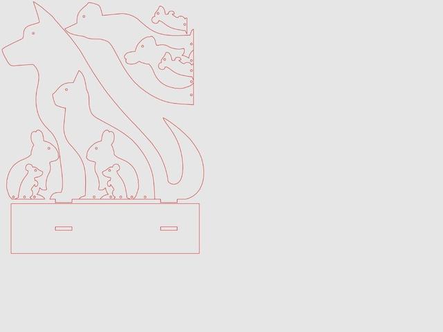 Макет Силуэты животных для лазерной резки собака кошка кролик мышь файл SVG — изображение 2