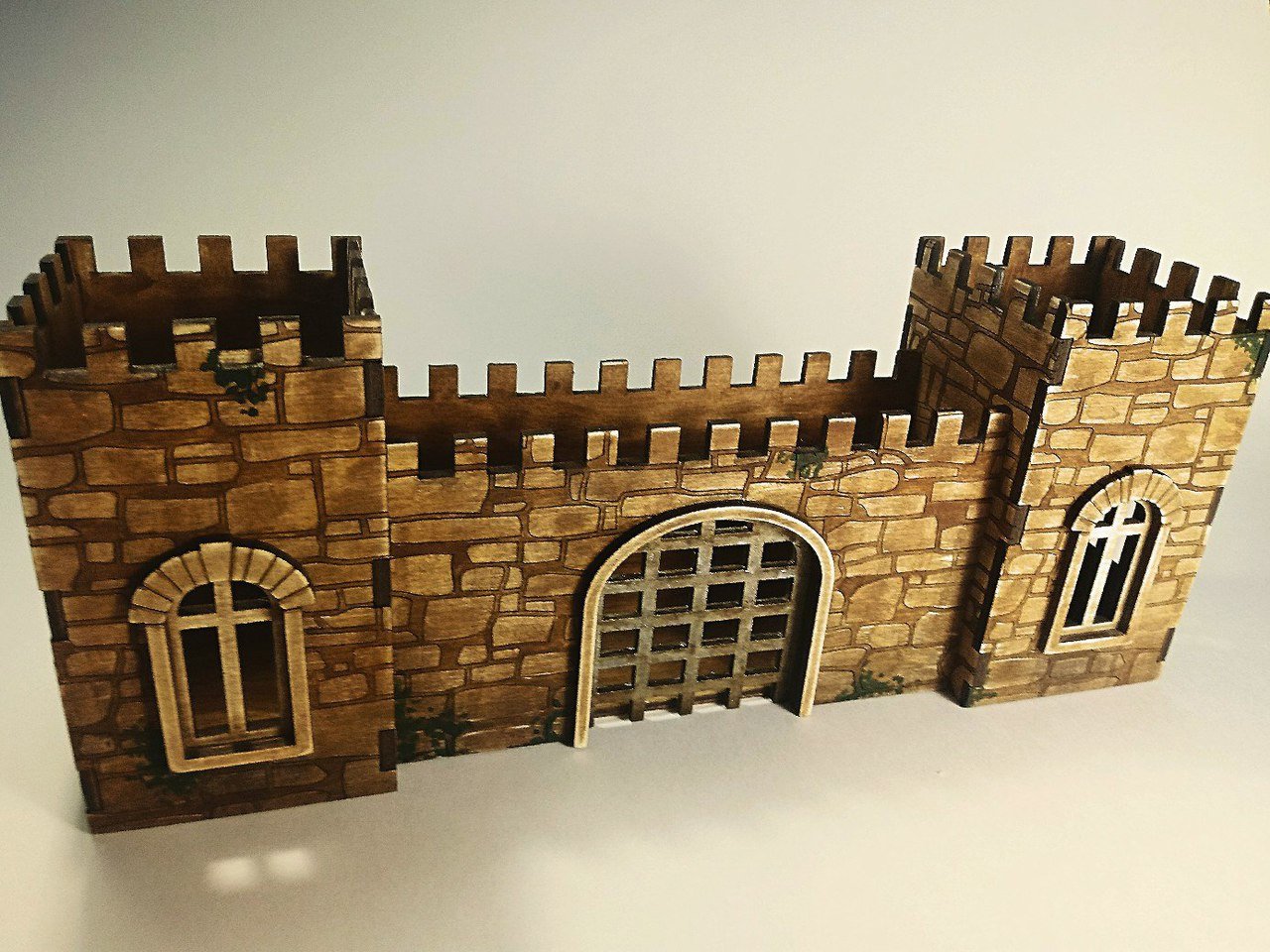 Макет Сложная 3D-модель крепости для лазерной резки чертёж для станка