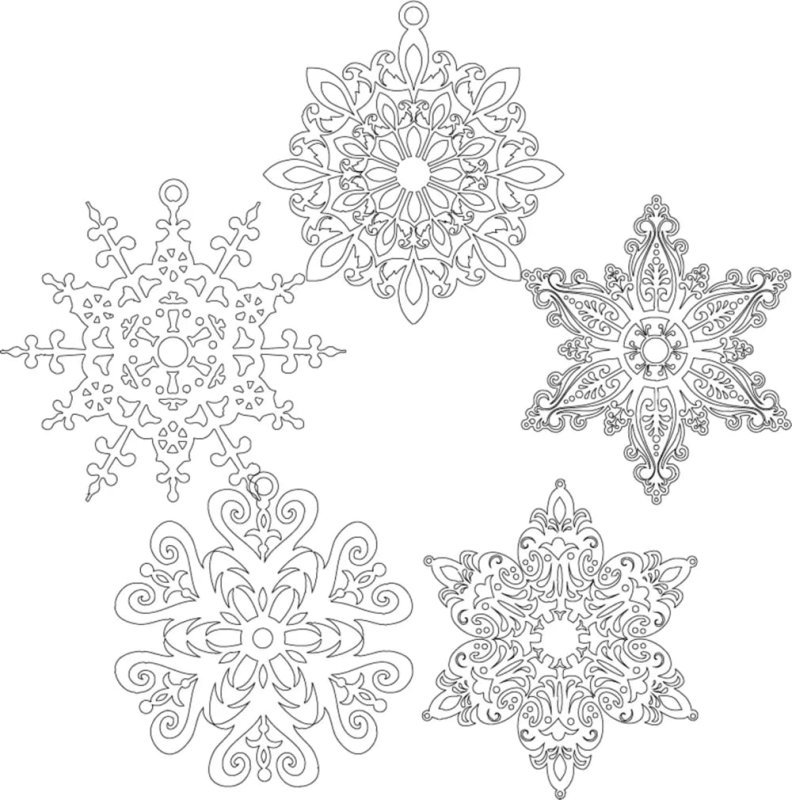 Макет Снежинка для лазерной резки SVG-макет