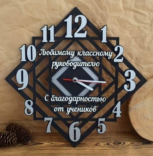 Макет Современные персонализированные настенные часы для лазерной резки макет для станка