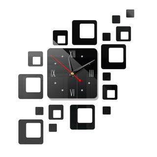Интересный макет Современный квадратный макет настенных часов для лазерной резки