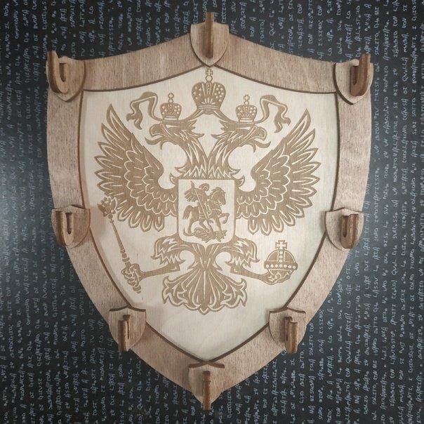 Макет Стойка для ключей в форме щита макет для лазерной резки — изображение 2