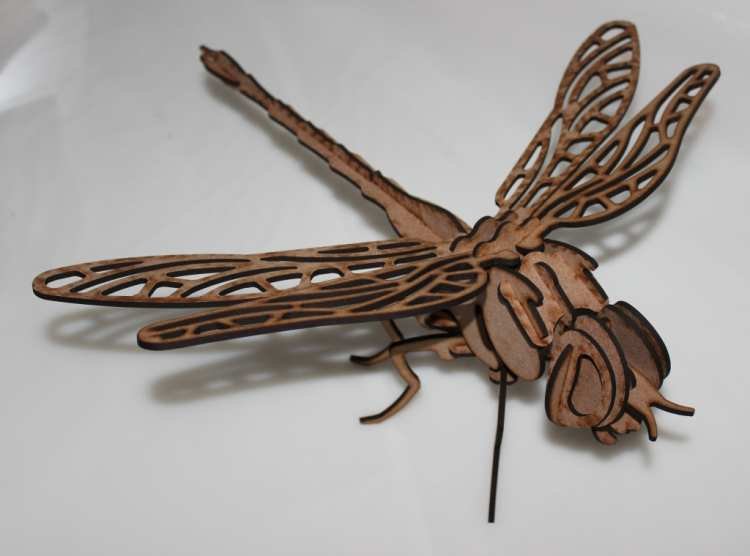 Макет Стрекоза dragonfly для лазерной резки dxf файл