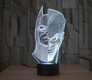 Интересный макет Трансформирующаяся 3D-лампа-иллюзия Бэтмен-Джокер для лазерной резки