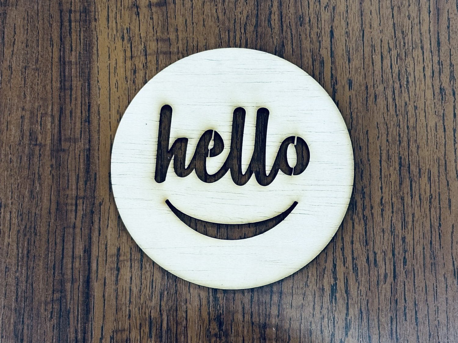 Макет Улыбающийся смайлик hello для лазерной резки чертёж для ЧПУ