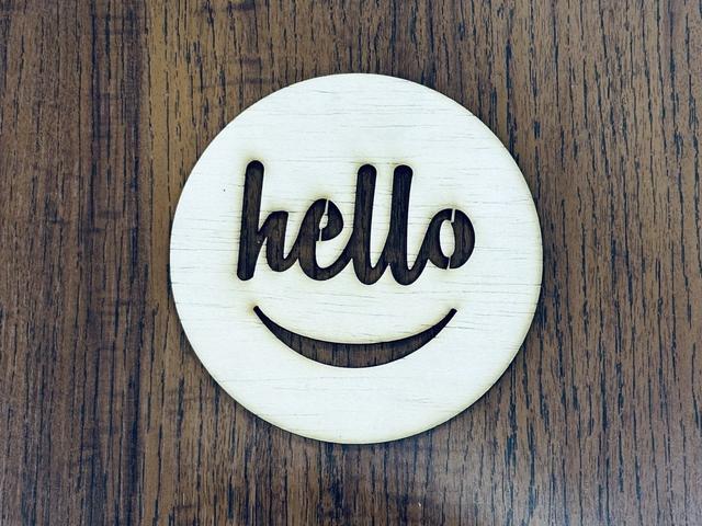 Макет Улыбающийся смайлик hello для лазерной резки чертёж для ЧПУ — изображение 2