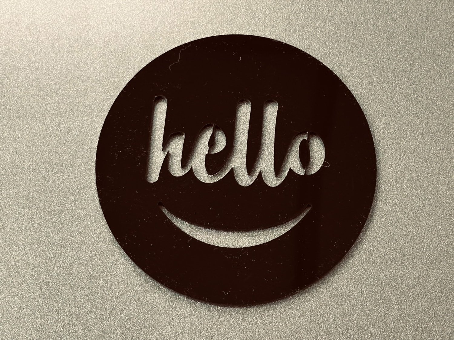 Макет Улыбающийся смайлик hello для лазерной резки чертёж для ЧПУ