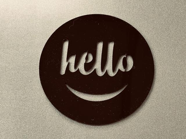 Макет Улыбающийся смайлик hello для лазерной резки чертёж для ЧПУ
