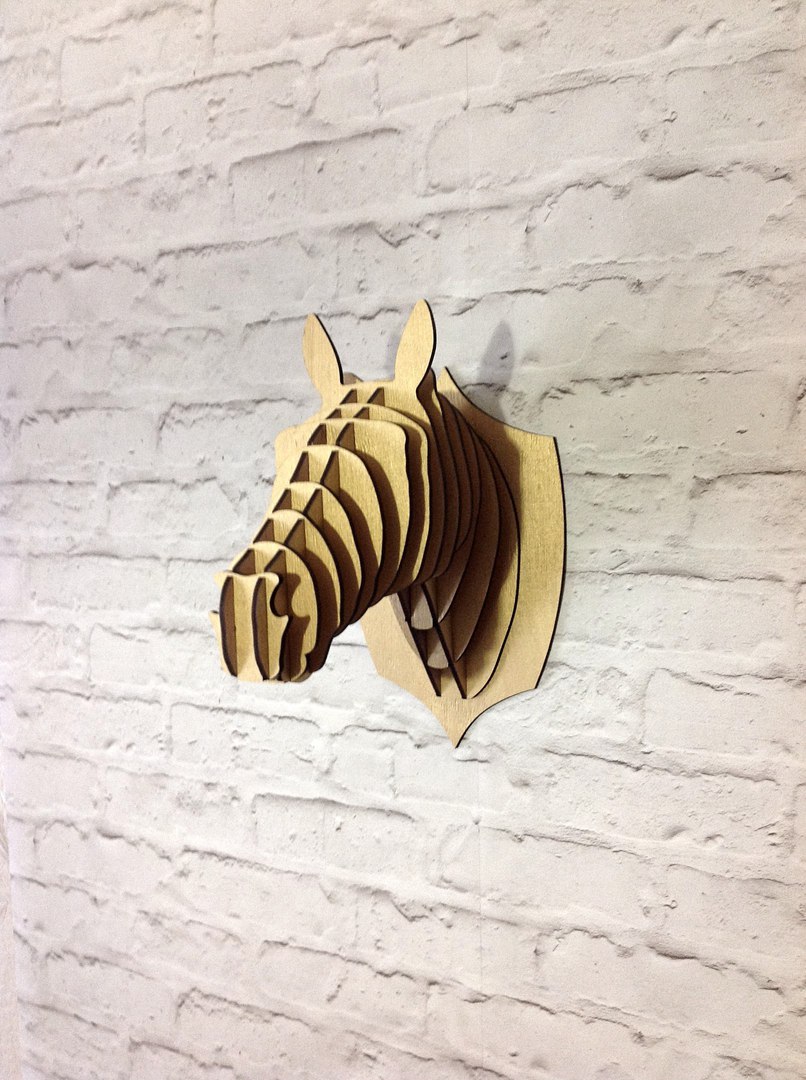 Макет Чертеж головы лошади для trophy макет для лазерной резки