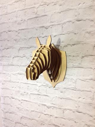 Интересный макет Чертеж головы лошади для trophy макет для лазерной резки