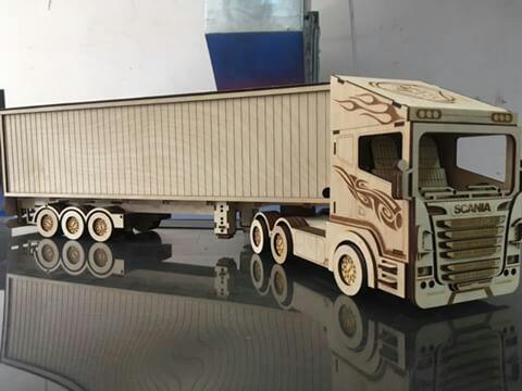 Макет Чертеж грузовика Scania R580 для лазерной резки