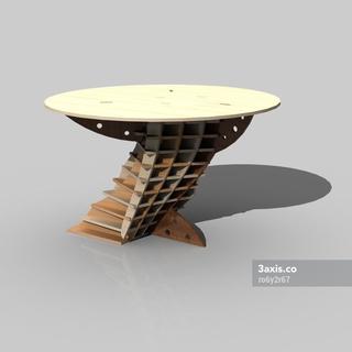 Интересный макет Чертеж декоративного кофейного столика для лазерной резки файл dxf