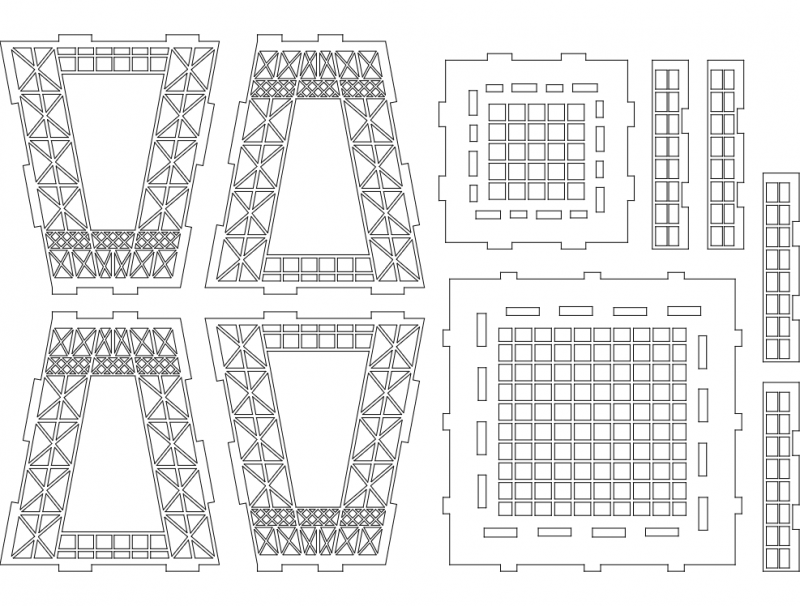 Макет Чертеж для ЧПУ деталь башни Эйфеля часть 2 файл dxf