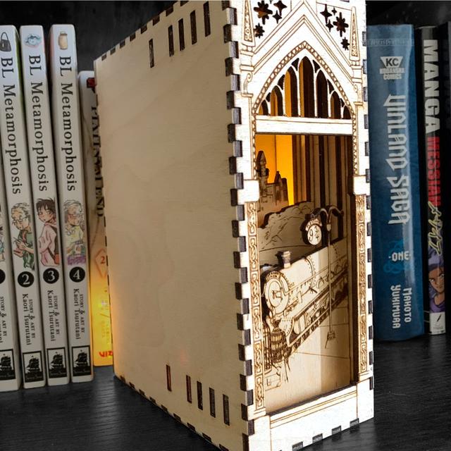 Макет Чертеж для ЧПУ книжный уголок в стиле Гарри Поттера для лазерной резки — изображение 1