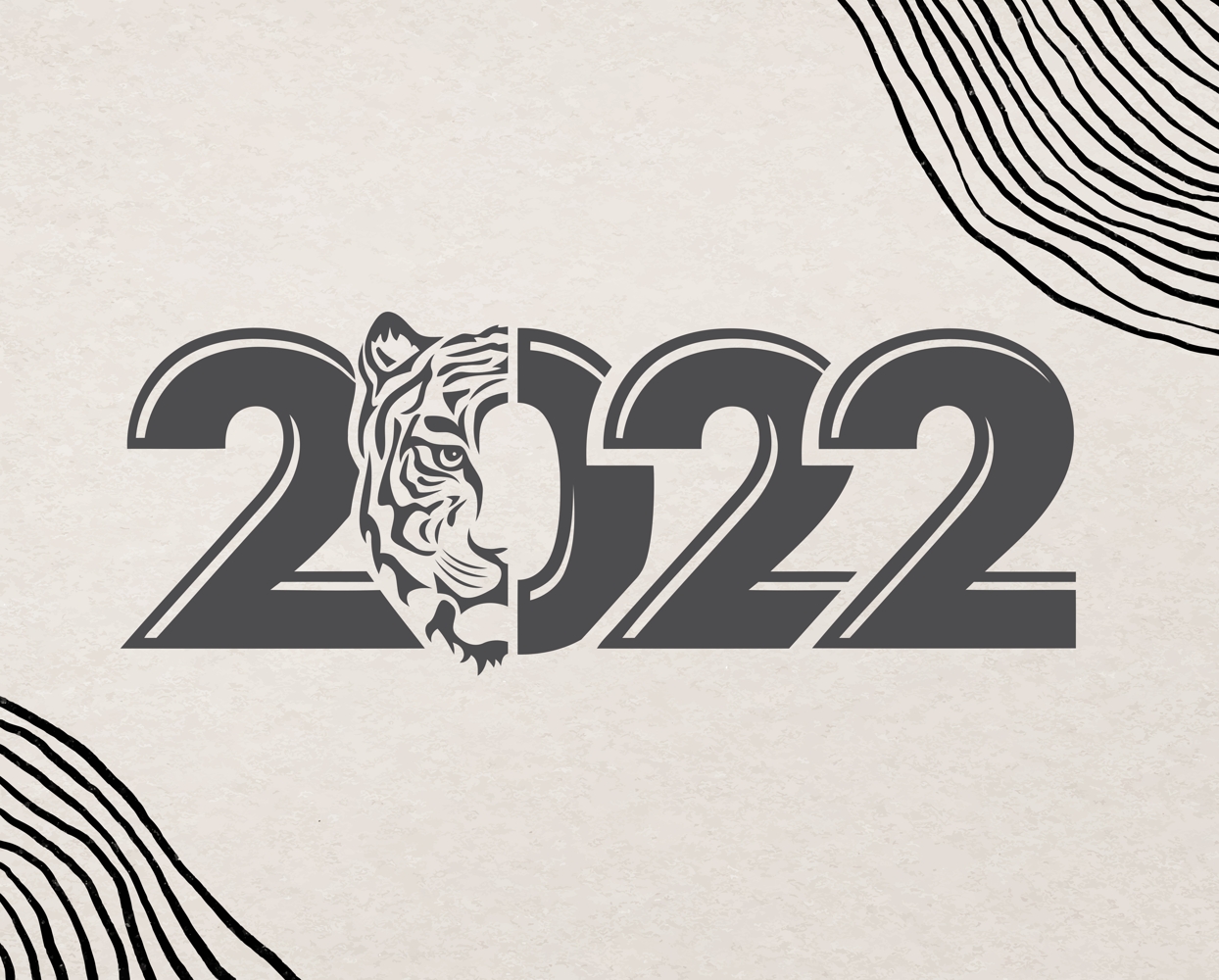Макет Чертеж для лазерной гравировки Год тигра 2022
