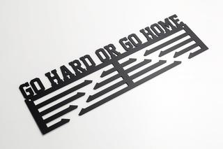 Интересный макет Чертеж для лазерной резки вешалка для медалей Go hard or go home формат dxf