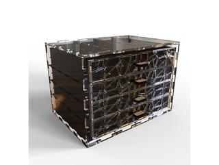 Интересный макет Чертеж для лазерной резки выдвижного ящика формат dxf