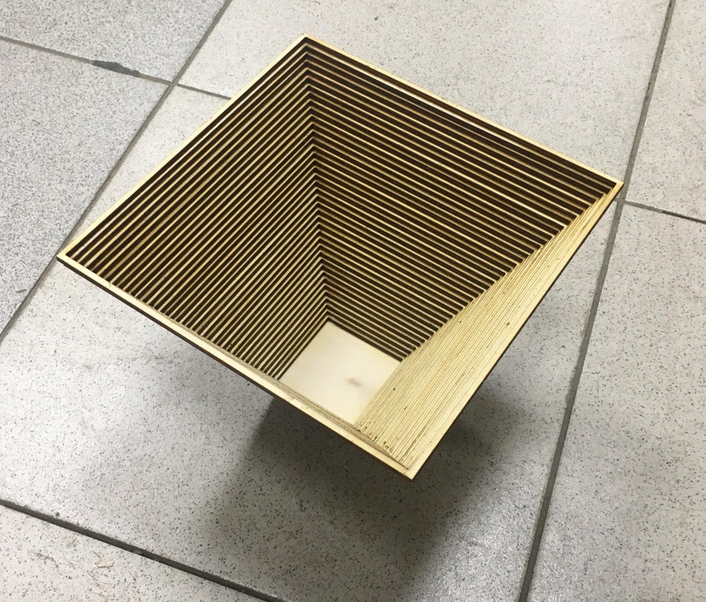 Макет Чертеж для лазерной резки декоративной корзины из дерева формат dxf