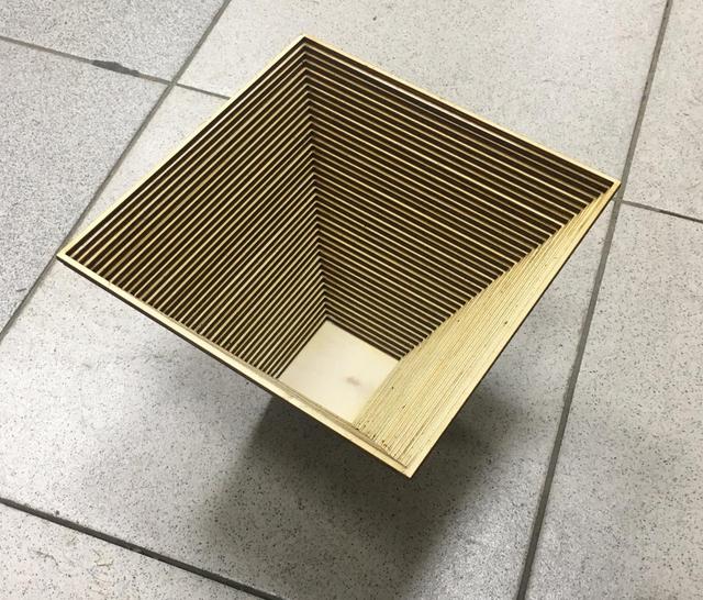 Макет Чертеж для лазерной резки декоративной корзины из дерева формат dxf