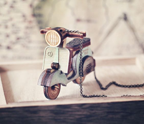 Макет Чертеж для лазерной резки деревянного скутера Vespa