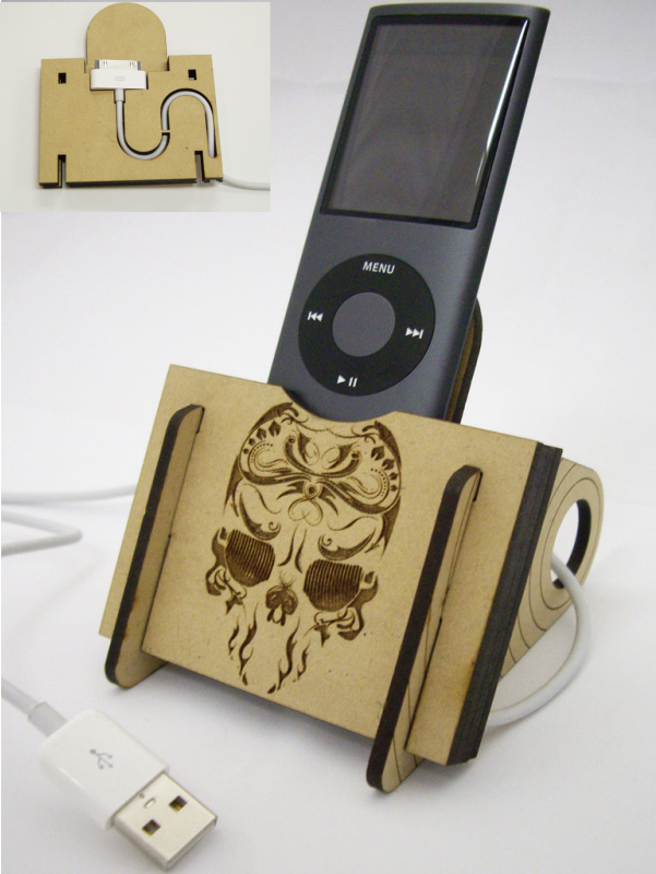 Макет Чертеж для лазерной резки док-станции для iPod формат dxf