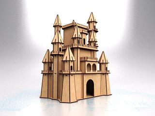 Интересный макет Чертеж для лазерной резки замок из диснеевских мультфильмов