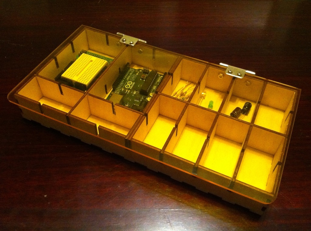Макет Чертеж для лазерной резки коробка для хранения compartments