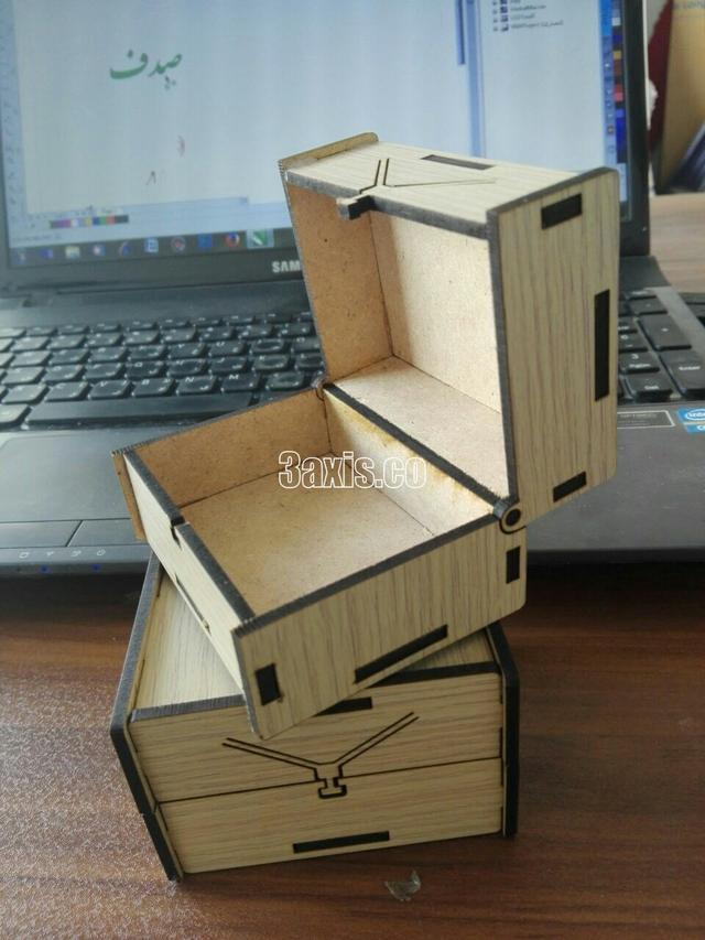 Макет Чертеж для лазерной резки коробка с крышкой для часов