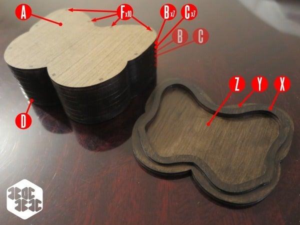Макет Чертеж для лазерной резки коробка-бабочка с крышкой формат dxf — изображение 3