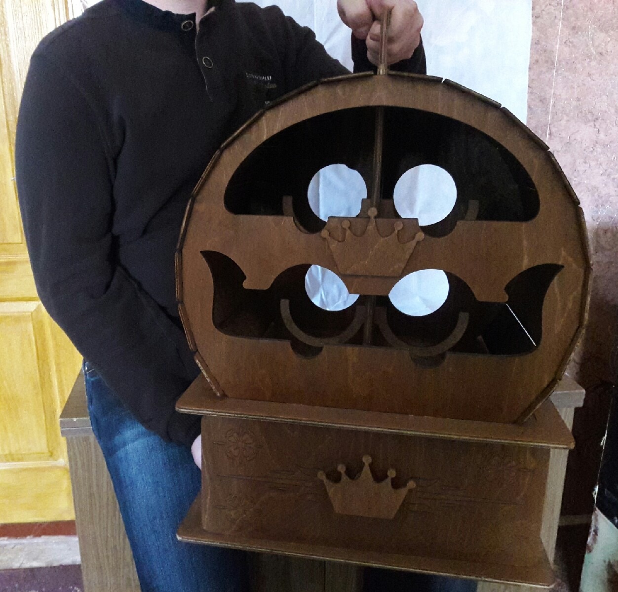 Макет Чертеж для лазерной резки короны барабанной стойки