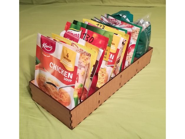 Макет Чертеж для лазерной резки органайзеров для пакетов с продуктами файл dxf