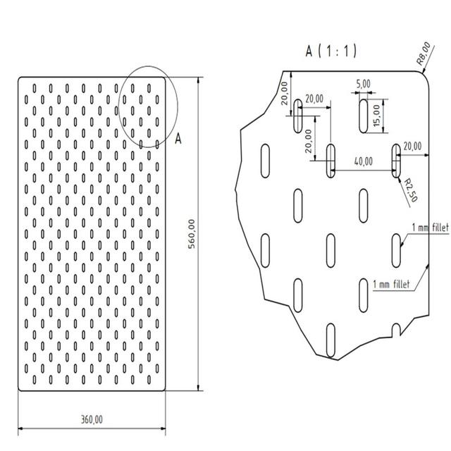 Макет Чертеж для лазерной резки пегборда Ikea Skadis 3656 — изображение 2