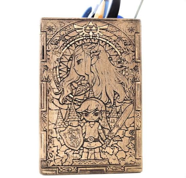 Макет Чертеж для лазерной резки подставки под ручку в стиле Zelda