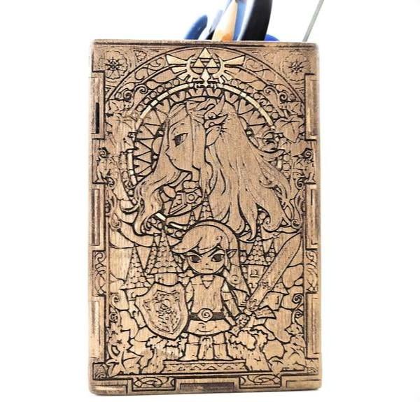 Макет Чертеж для лазерной резки подставки под ручку в стиле Zelda — изображение 2