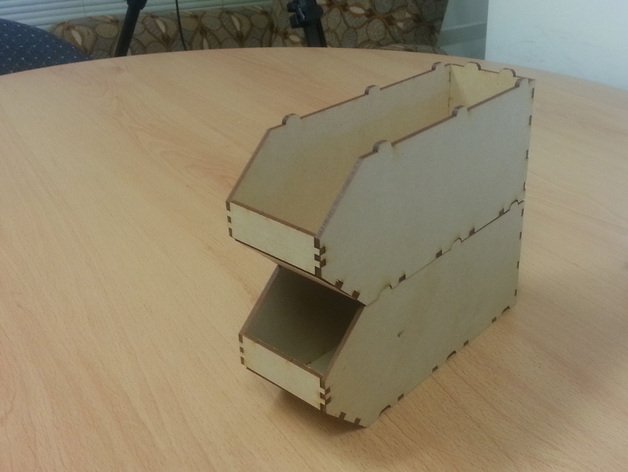 Макет Чертеж для лазерной резки узких штабелируемых коробок формат dxf