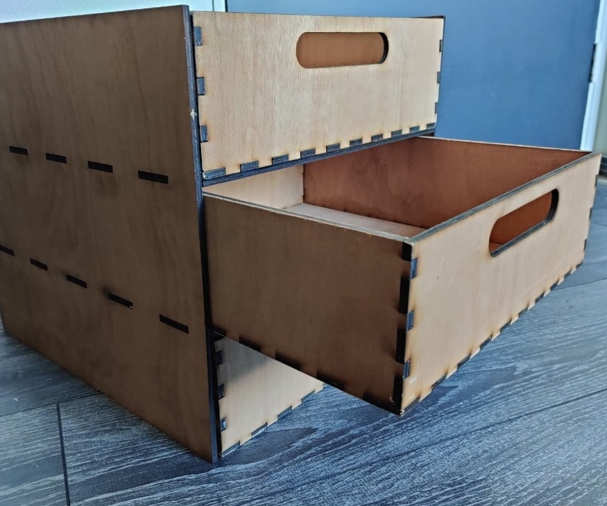 Макет Чертеж для лазерной резки ящика для IKEA Kallax из фанеры 5 мм размер 33x33 см файл SVG
