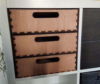 Интересный макет Чертеж для лазерной резки ящика для IKEA Kallax из фанеры 5 мм размер 33x33 см файл SVG
