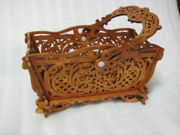 Макет Чертеж корзины с ручкой для лазерной резки файл dxf