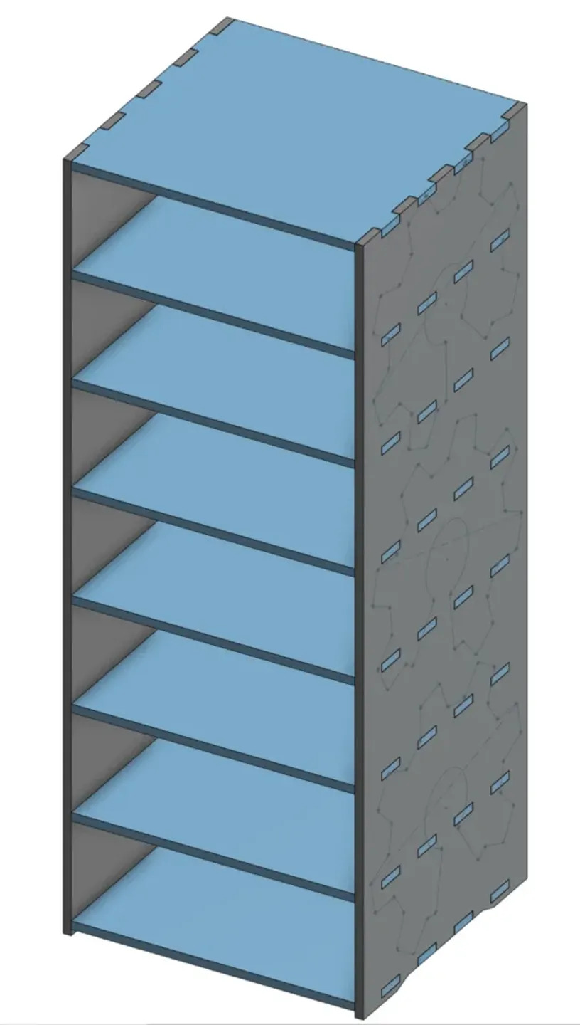 Макет Чертеж полки для лазерной резки формат dxf вариант 2